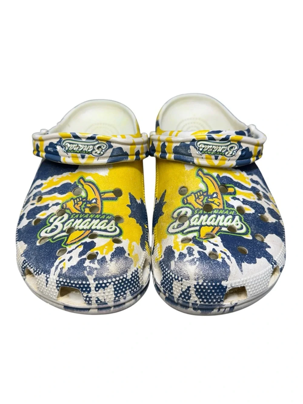 CROCS Kids Clog in Blue, Yellow & White Camouflage